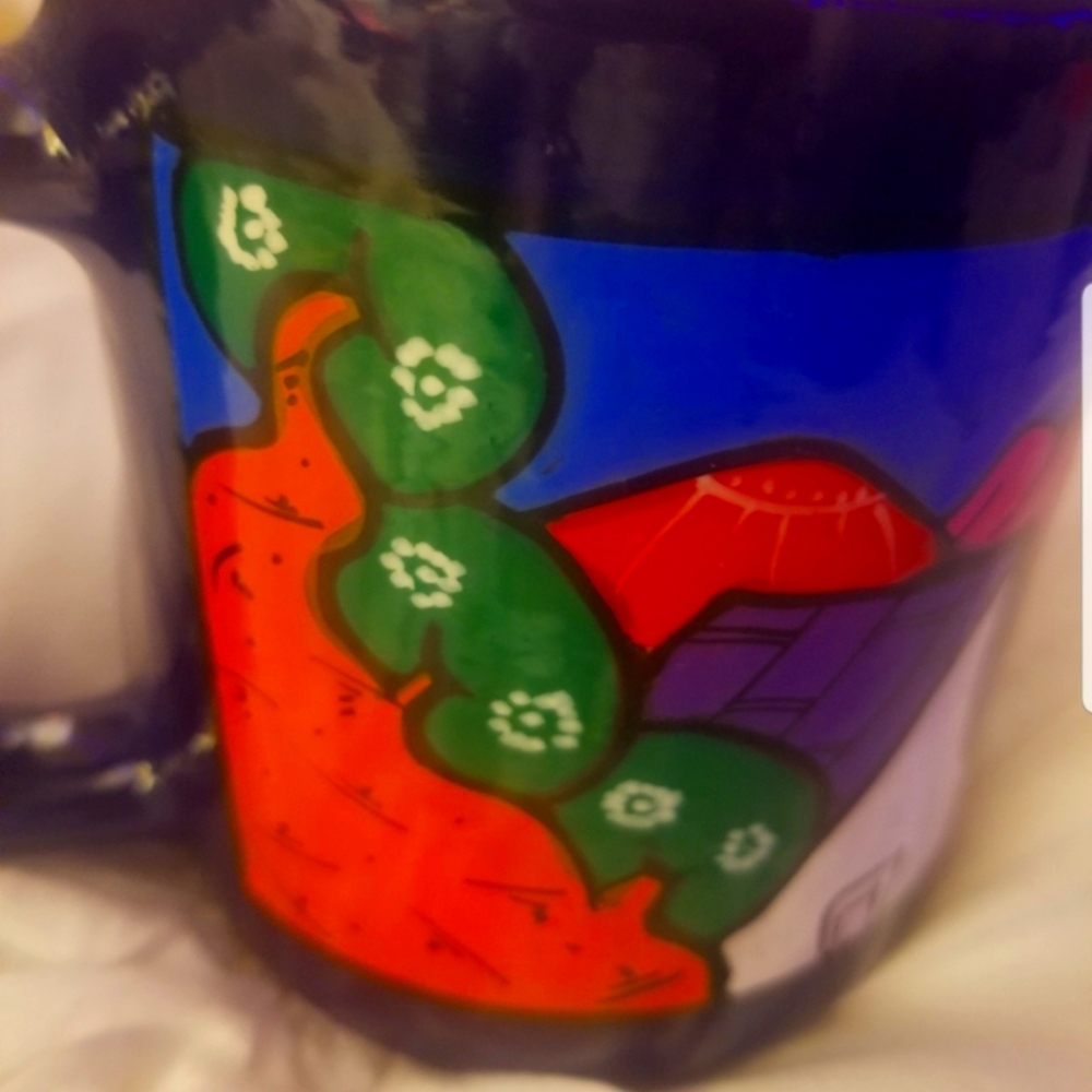 Hand painted glazed souvenir ceramic  Mug . Mexico